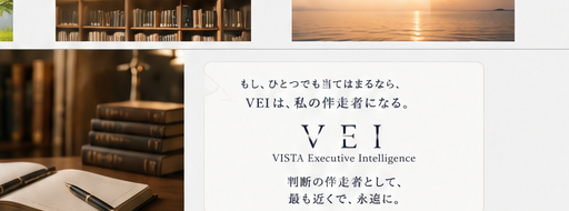 VEI 紋章 — 判断の伴走者として、最も近くで、永遠に
